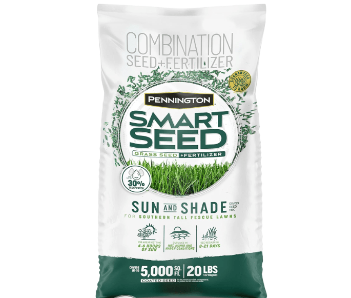 
Pennington Smart Seed Sun and Shade Tall Fescue Grass Seed Mix for Southern Lawns 20 lb