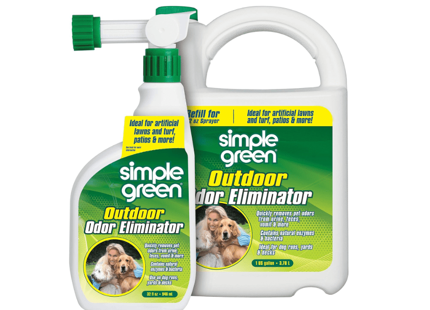  Simple Green Outdoor Odor Eliminator for Pets, Dogs, Ideal for Artificial Grass & Patio (32 oz Hose End Sprayer & 1 Gallon Refil