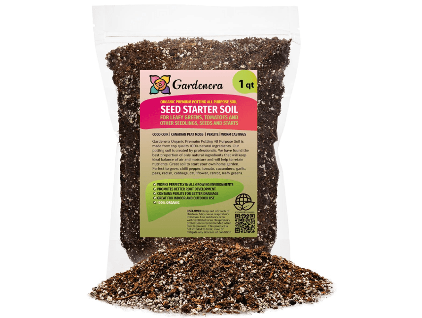 
GARDENERA Organic Premium Potting All Purpose Soil - Seed Starter Soil for Leafy Greens, Tomatoes and Other Seedlings, Seeds and Start
