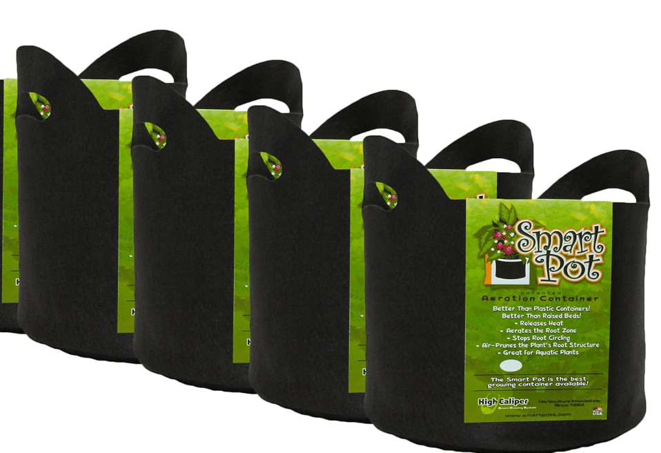 
Smart Pot Soft Sided Fabric Garden Plant Container Aeration Planter Pots, 10 Gallon with Cut Handles, Black