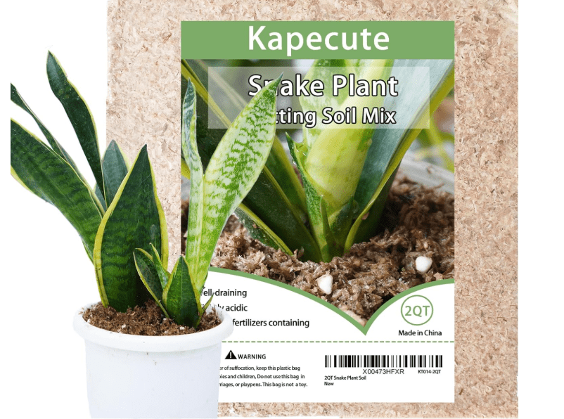  Kapecute 2QT Snake Plant Soil, Organic Sphagnum Moss Fiber Debris Based Potting Soil Mix for Indoor Plants