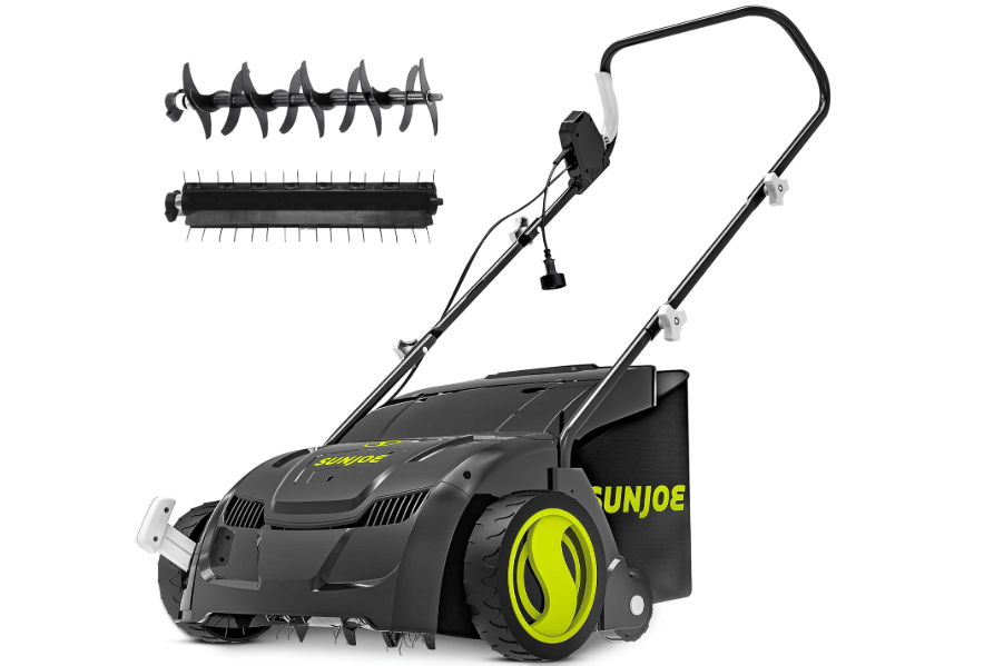 
Sun Joe Electric Lawn Dethatcher & Scarifier with 8-Gal Bag, 12 Amp, 12.6 Inch, Black - Heavy Duty Gardening Machine and Equipment for Lawn, Yard