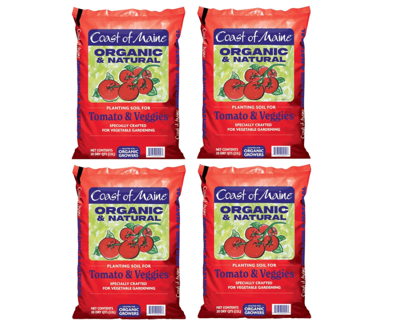 
Coast of Maine Tomatoes and Veggies, 20qt (Pack of 4) Organic and Natural Planting Soil, Crafted for Vegetable Gardens and Organic Growers