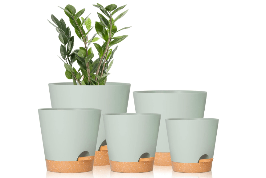 
GARDIFE Plant Pots 7/6.5/6/5.5/5 Inch Self Watering Planters with Drainage Hole, Plastic Flower Pots, Nursery Planting Pot for All House Plants