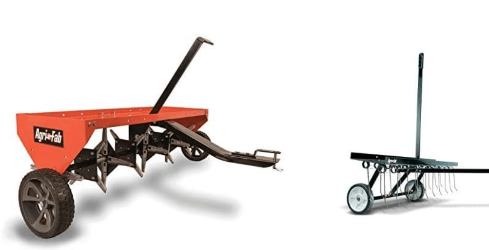 
Agri-Fab 45-0299 48-Inch Tow Plug Aerator,Orange & Black,Large & 45-0295 48-Inch Tine Tow Dethatcher,Black,