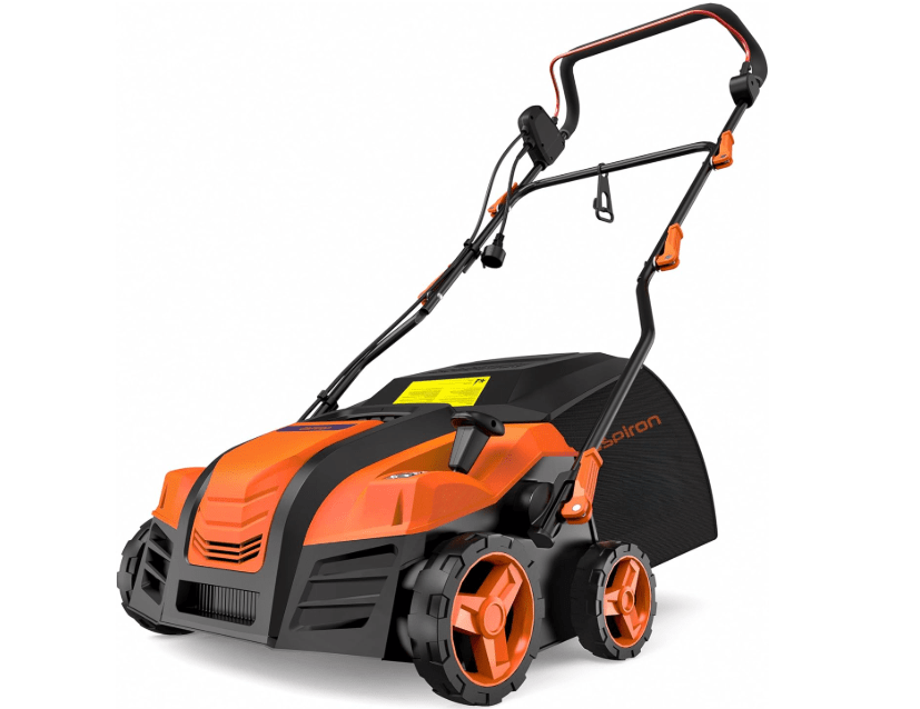 
Aspiron Artificial Turf Vacuum, 15Amp Grass Sweeper 16” Width Lawn Sweeper Yard Power Brush with 45L Removable Leaf Collection Bag, Quick-Fold