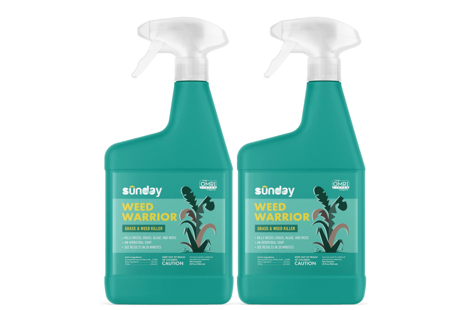 
Sunday Weed Warrior, 32oz, 2 Pack - Grass & Weed Killer - Organic, Ready-to-Use Weed Killer Spray - Herbicide Spot Treatment - Kills Weeds, Grass
