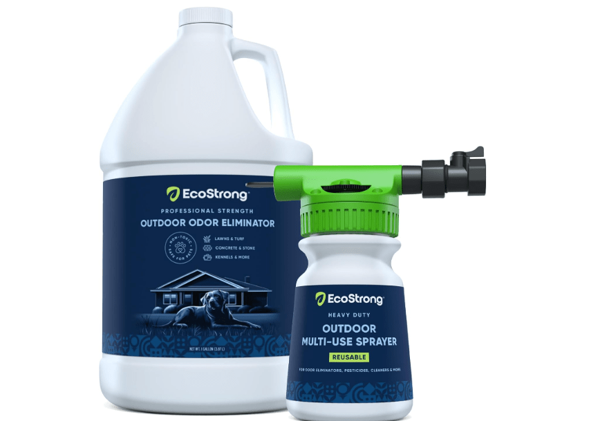  Eco Strong Outdoor Odor Eliminator | Outside Dog Urine Enzyme Cleaner – Powerful Pet, Cat, Animal Scent Deodorizer | Professional Strength 