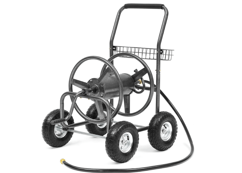 
Autodaya Garden Water Hose Reel Cart - 250 ft. Capacity, 10" Pneumatic Tires, Powder-Coated Steel Frame for Tangle-Free Garden Hose Storage