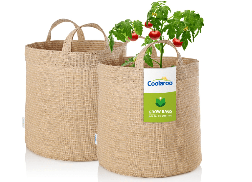 
Coolaroo 2-Pack 10 Gallon Heavy Duty Plant Tomato Potato and Other Vegetables and Fruits Breathable Fabric Grow Planter Pot Bag with Handles, Desert Sand