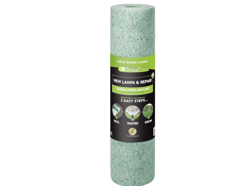 
Growtrax Biodegradable Grass Seed - 100 sqft Year Round Green - Grass Seed for Lawns, Dog Patches & Shade - Just Water & Grow - No Fake