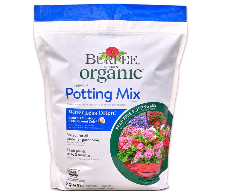 Burpee, 9 Quarts | Premium Organic Potting Natural Soil Mix Food Ideal for Container Garden-Vegetable, Flower & Herb Use for Indoor Outdoor Plant