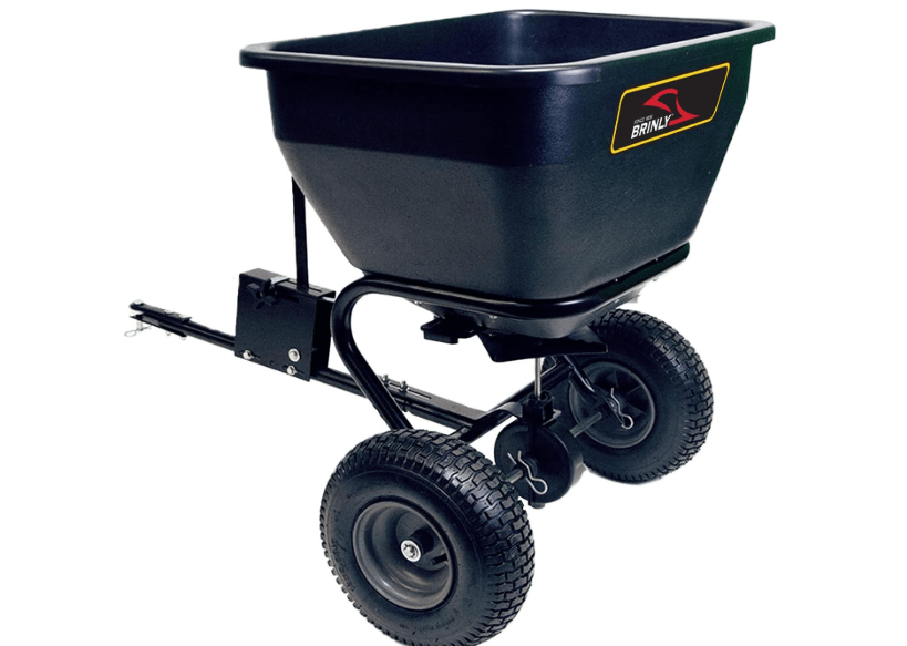 
Brinly BS36BH-A Tow Behind Broadcast Spreader with Universal Hitch, 175 lb., Matte Black