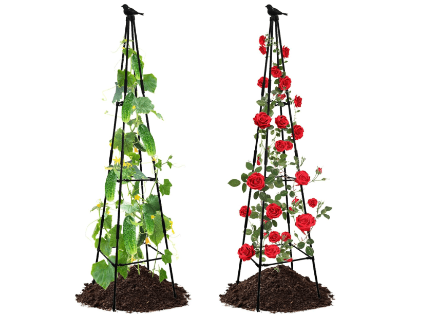  Lalahoni Garden Trellis for Climbing Plants, 67inch Tall Garden Obelisk Trellis for Climbing Potted Plant Outdoor Support Vine Flower Rose Vegetable Tomato