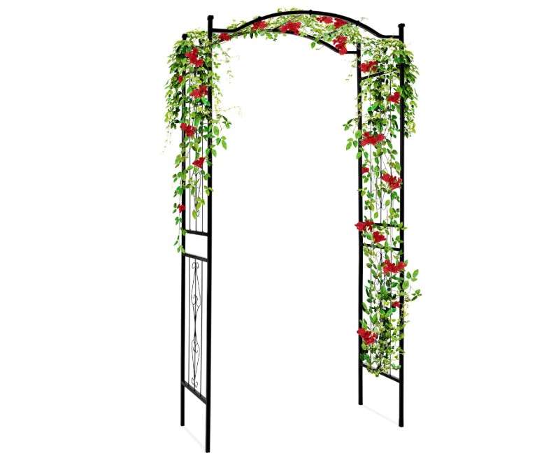  Best Choice Products 92in Steel Garden Arch Arbor Trellis for Outdoor, Yard, Garden, Climbing Plants w/Decorative Wire Lattice