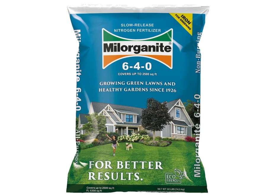 
Milorganite All-Purpose Eco-Friendly Slow-Release Nitrogen 6-4-0 Fertilizer, 32 Pound Bag - for Lawns, Flowers, and Gardens