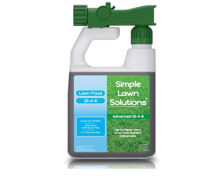  Advanced 16-4-8 Balanced NPK - Lawn Food Quality Liquid Fertilizer - Spring & Summer Concentrated Spray - Any Grass Type - Simple Lawn Solutions (32 Ounce)