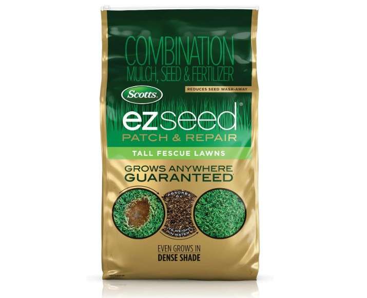 Scotts EZ Seed Patch & Repair Tall Fescue Lawns - 10 lb., Combination Mulch, Seed, and Fertilizer Mix with Tackifier, Repairs Bare Spots