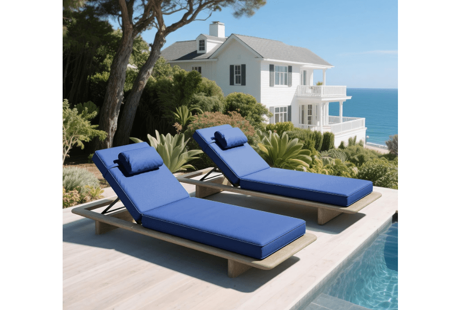  Mvpipi Outdoor Chaise Lounge Cushions Set of 2, 72.2 x 22 x 3.1 Inch Patio Lounge Chair Cushion with Splash-Proof Cover, Thick Pool Lounge Chair Cushions