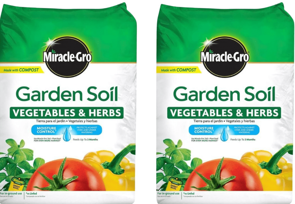 
Miracle-Gro 2 Pack Garden Soil with Moisture Control to Prevent Over Watering, In-Ground Vegetable and Herb Gardening, Feeds up to 3 Months