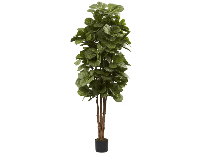 
Nearly Natural 6ft Fiddle Leaf Fig Artificial Tree with 6 Natural Trunks, 270 Lush Green Leaves