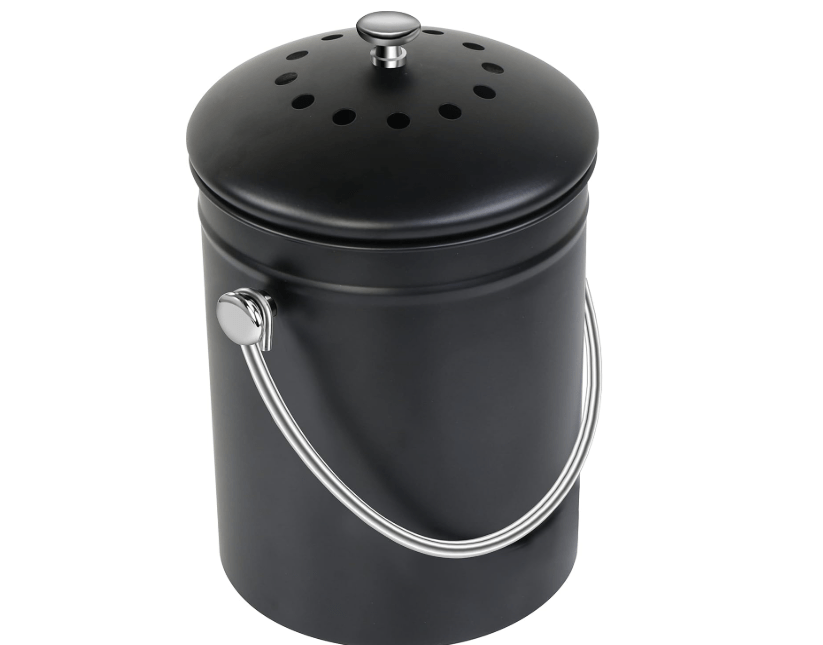 
Utopia Kitchen Compost Bin for Kitchen Countertop, 1.3 Gallon Compost Bucket for Kitchen with Lid, Includes 1 Spare Charcoal Filte