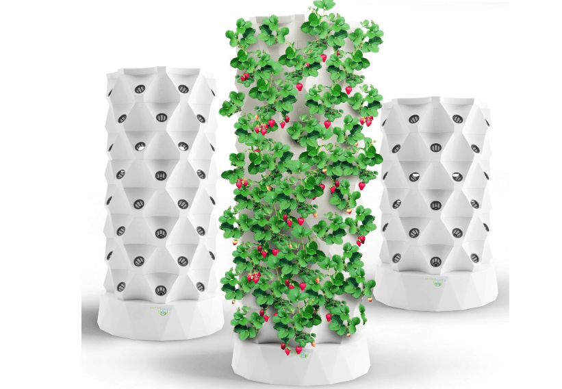 
Nutraponics Tower Garden – Entry-Level Hydroponic Growing System for 64 Plants – Indoor/Outdoor Vertical Garden with Analog Watering Control