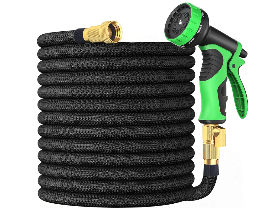  Expandable Garden Hose 75 ft with 10 Function Nozzle Sprayer, Lightweight Flexible Water Hose with Durable Collapsible Latex Core & Solid Brass Fittings