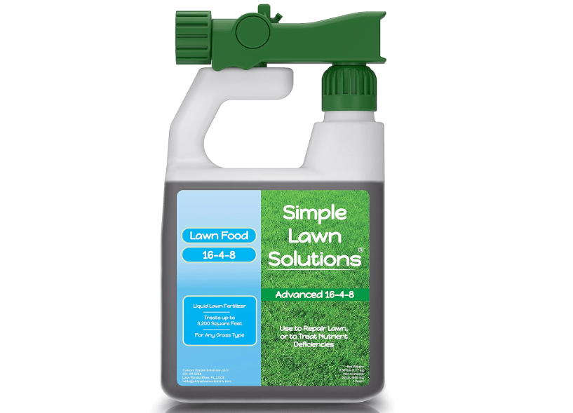  Advanced 16-4-8 Balanced NPK - Lawn Food Quality Liquid Fertilizer - Spring & Summer Concentrated Spray - Any Grass Type - Simple Lawn Solutions
