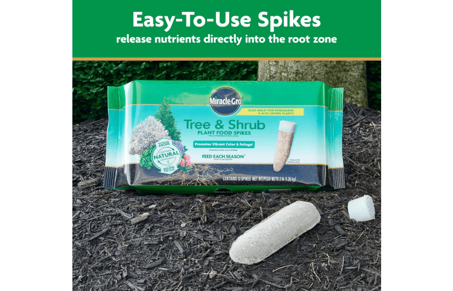 
Miracle-Gro Tree and Shrub Plant Food Spikes, For Deciduous, Flowering and Evergreen Trees, Hydrangeas, and Acid-Loving Plants, 12 Spikes