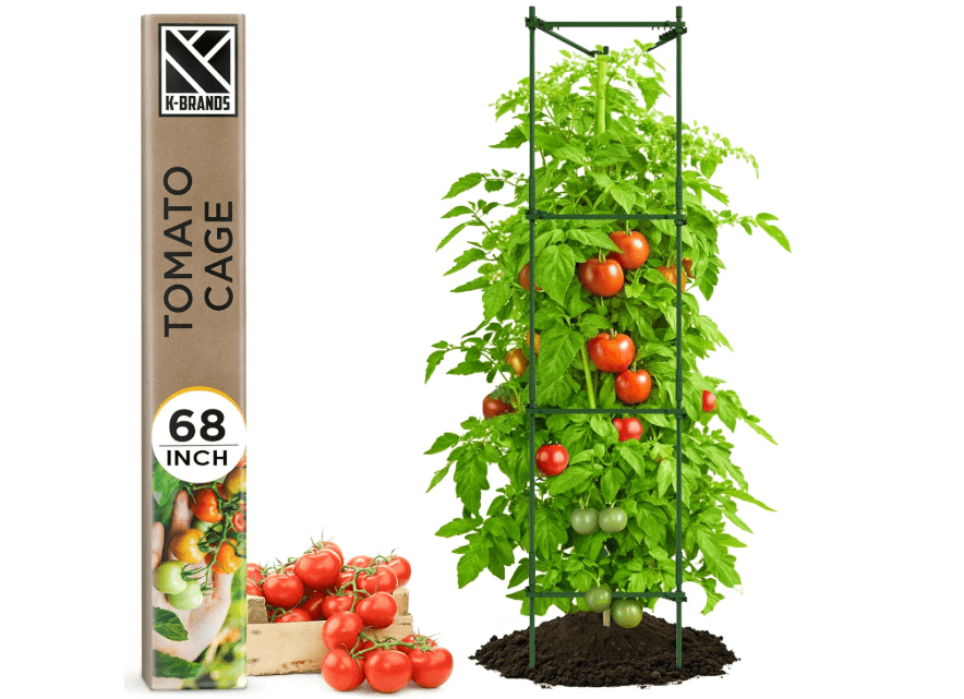 
K-Brands Tomato Cage – Premium Tomato Plant Stakes Support Cages Trellis for Garden and Pots (Upto 68 Inches Tall)