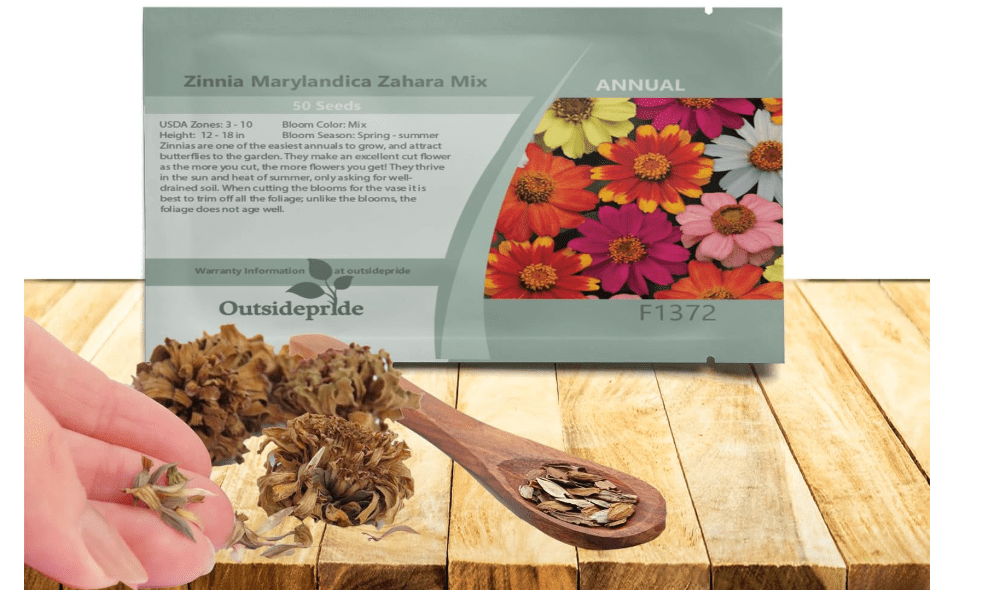 
Outsidepride Zahara Mix Zinnia Seeds - 50 Pcs Annual, Heat & Drought Tolerant Flower Seeds for Planting w/Vibrant Blooms for Pollinator 