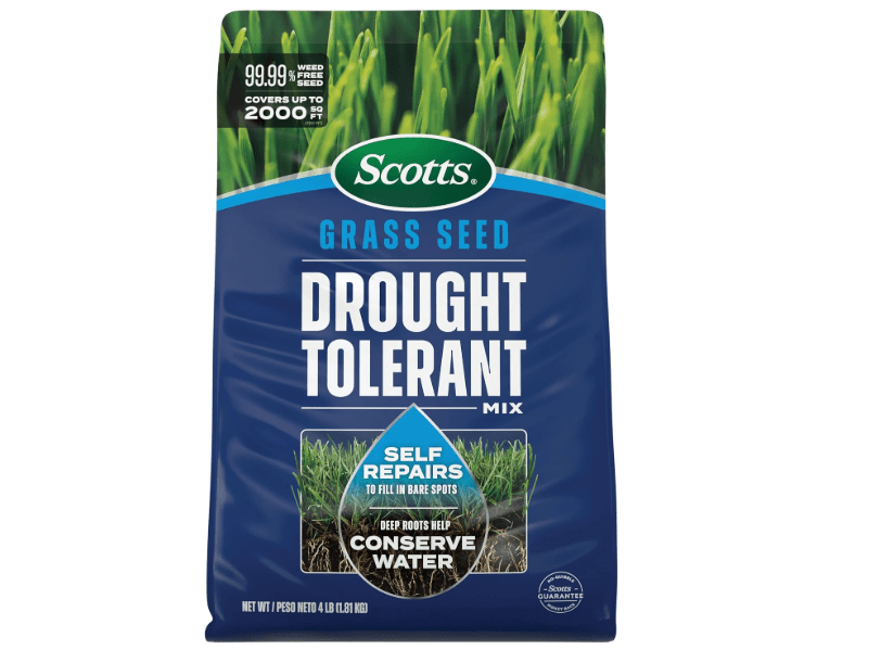  Scotts Grass Seed Drought Tolerant Mix, Kentucky Bluegrass and Tall Fescue Grass Seed Mix, Covers up to 2,000 sq