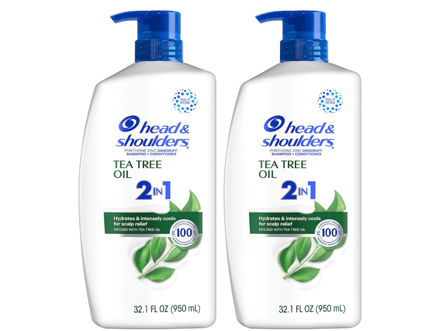 
Head & Shoulders 2 in 1 Dandruff Shampoo and Conditioner, Anti-Dandruff Treatment, Tea Tree Oil for Daily Use, 32.1 oz Each, Twin Pack