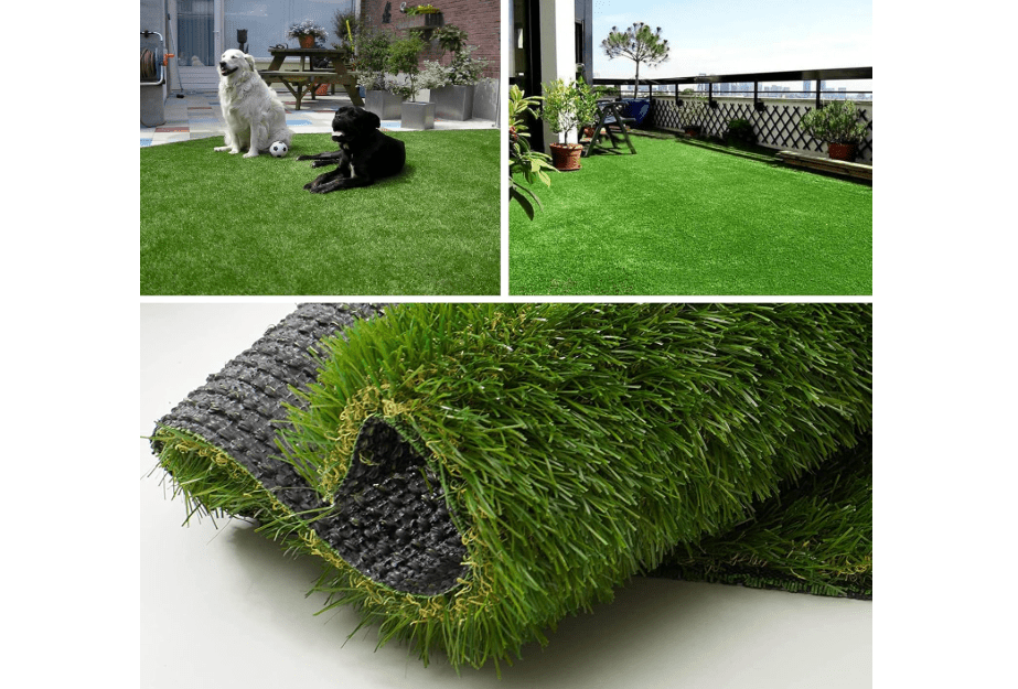 
SHNOSU Artificial Grass Turf Rug 4FTX6FT Indoor Outdoor, 1.38" Pile Height Realistic Fake Grass with Drain Holes Astro Turf for Patio Garden