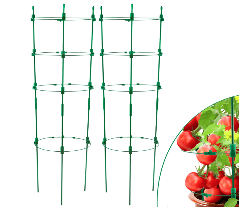 
Sinimaka Upgrade Tomato Cage for Garden, 2 Pack 36 Inches Adjustable Tomato Stakes Trellis, Tomato Plant Support Cages for Vegetables, Rose Vine, Flowers,