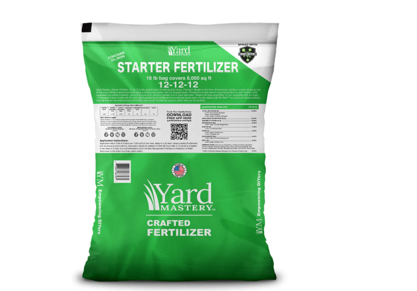  Yard Mastery Lawn Fertilizer 18 lbs - 12-12-12 Starter Fertilizer with 12% Phosphorous, 3% Iron, 12% Ammonium Sulfate, 12% Potassium - Granular Nitrogen