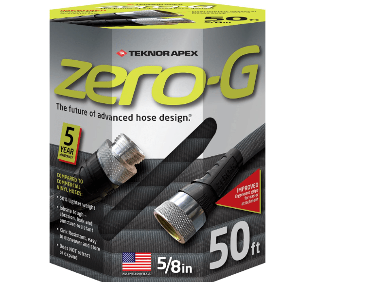 
zero-G 4001-50 Lightweight, Ultra Flexible, Durable, Kink-Free Garden Hose, 5/8-Inch by 50-Feet,Black