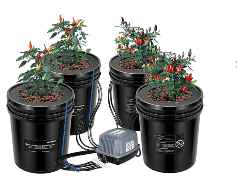 
VIVOSUN DWC Hydroponics Grow System with Top Drip Kit and Professional Automatic Drip Irrigation Kits, 15W Output, All in One Professional Grow Kit
