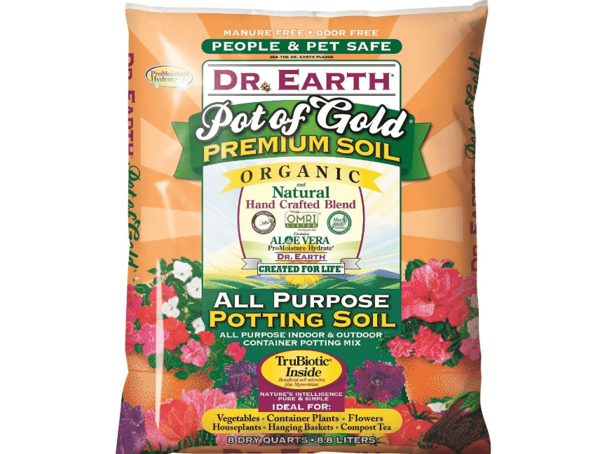  Dr. Earth Gold Premium Potting Soil, 8 Quart, Natural