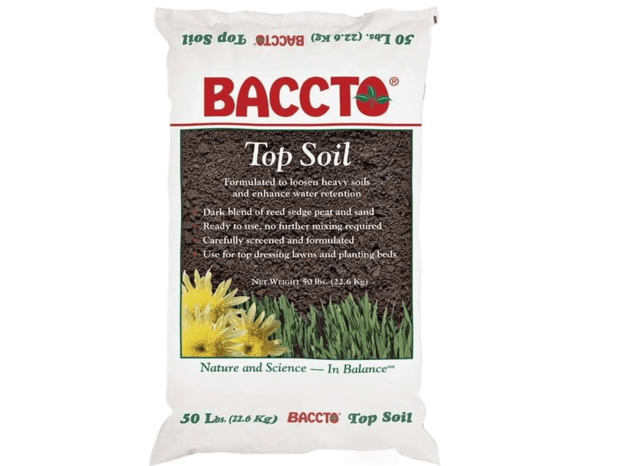
Michigan Peat Company Baccto Top Soil for Lawns, Patchworks, Gardens, Planting Beds, and Shrub and Tree Transplant Mixtures, 50 Pounds