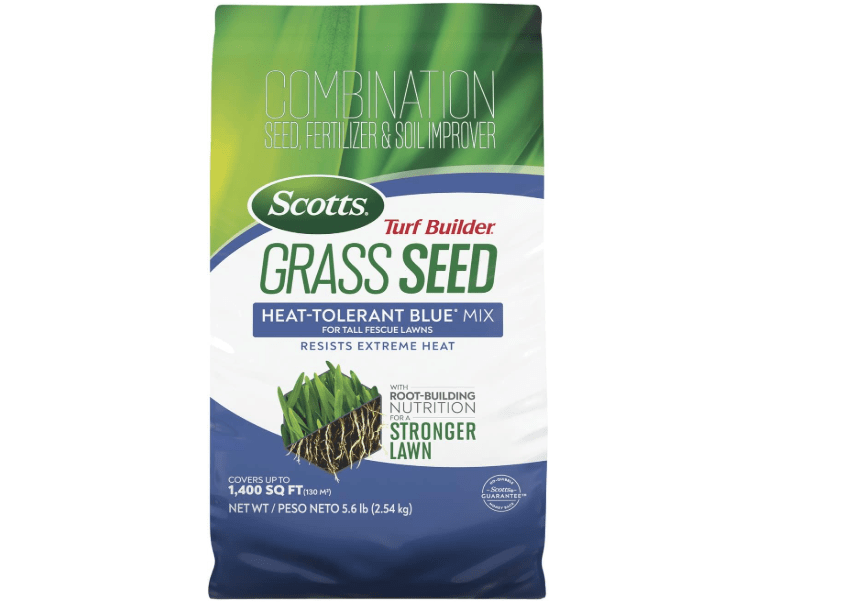 
Scotts Turf Builder Grass Seed Heat-Tolerant Blue Mix for Tall Fescue Lawns with Fertilizer and Soil Improver, 5.6