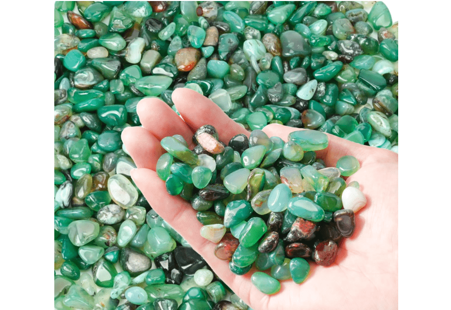  Green Pebbles, Polished River Rocks 3 LB, Garden Decorative Rock, Small Gravel Stones for Indoor Outdoor Plants, Succulents, Aquarium, Landscaping