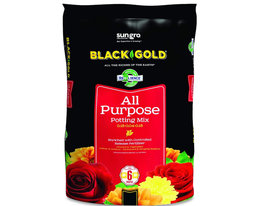  Sun Gro Horticulture 8-Quart Black Gold 1310102 Purpose Potting Soil With Control, Brown