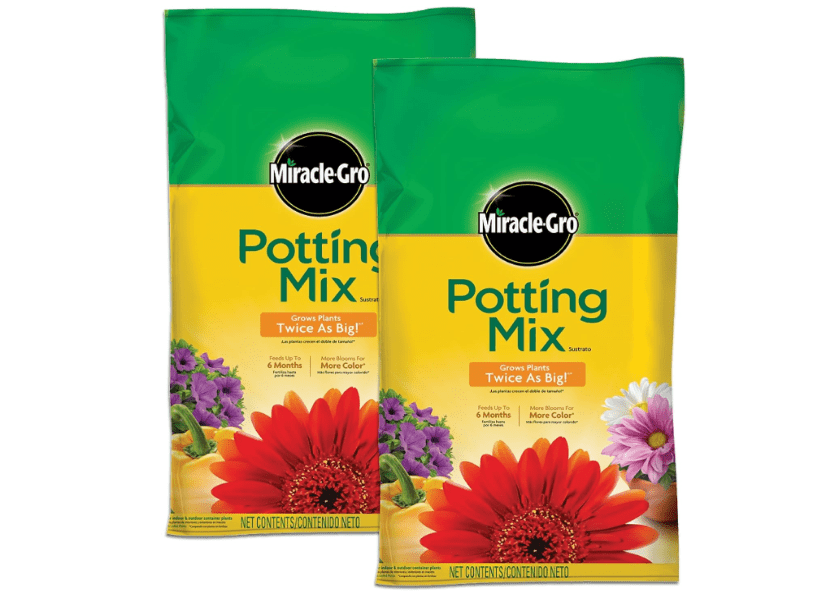 
Miracle-Gro Potting Mix, For Container Plants, Flowers, Vegetables, Annuals, Perennials, Shrubs, Feeds for up to 6 Months, 16. qt., 2-Pack