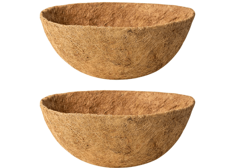 
Karlliu 2 Pack 12 Inch Round Replacement Coco Liners for Hanging Basket Natural Coconut Fiber Liner for Flower Planter Coco Coir Pots for Indoor Outdoor