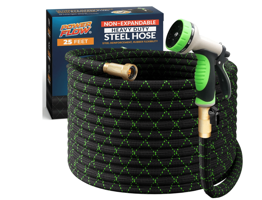 
PowerFlow Garden Hose, NON-EXPANDABLE 25 Feet Premium Quality Stainless Steel Metal Water Hose with Durable Fabric Skin, Hose For Commercial, Residential...
Size:Black