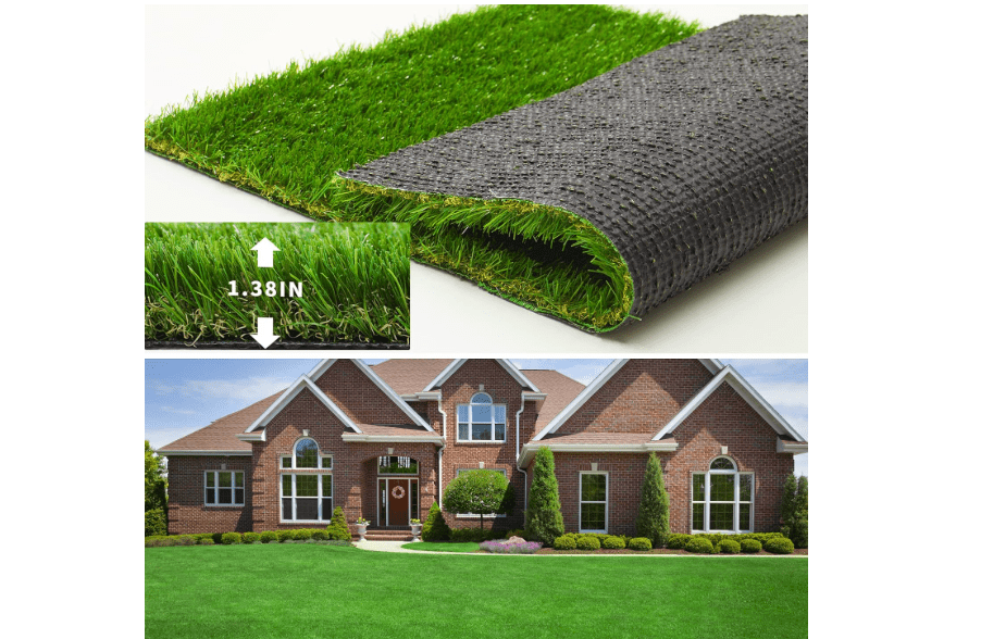 
FREADEM Artificial Turf Synthetic Grass 3 FT * 3 FT, 1.38" Pile High, Artificial Grass Mat with Drainage, Outdoor Landscape, Fake Lawn, Garden