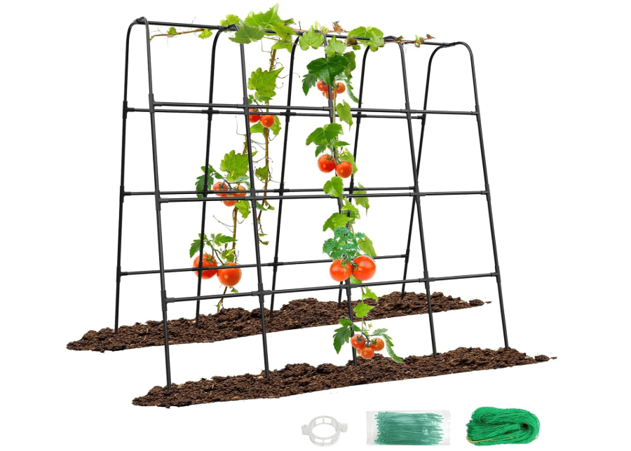 
GOJAWAY 63" L x 63" H Cucumber Trellis for Raised Bed, Metal Arch Garden Trellis for Climbing Plants Outdoor, U-Shape Gardening Support Frame for