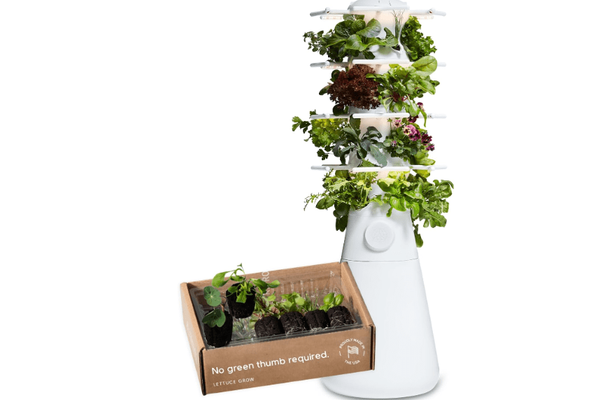 
New! Lettuce Grow Farmstand Nook | 20 Plant Hydroponic System | Self-Watering Indoor Vertical Garden Planter Tower w/Pump, BPA-Free Food Grad